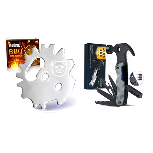 DR.LILIANG BBQ Grill Scraper+13 In 1 Survival Multi Tools