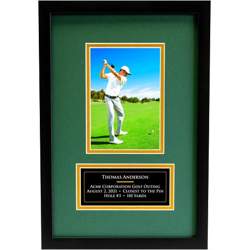 MASTERPIECE FRAMING + IMAGING Golf Achievement, Event, Award Display Frame for Photo & Printed Graphic Info Insert (Premium, 5x7)