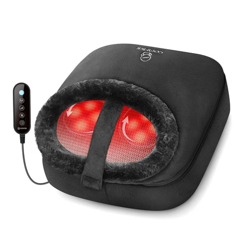 COMFIER Foot Massager with Heat, Electric Foot Warmer, Shiatsu Feet Massager Machine for Plantar Fasciitis,Neuropathy, 2-in-1 Foot & Back Massager, Foot Heater, for Women,Men