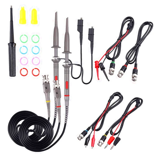 Thsinde Universal Oscilloscope Probe with Accessories Kit 100MHz Oscilloscope Clip Probes with BNC to Minigrabber Test Lead Kit (100MHZ)