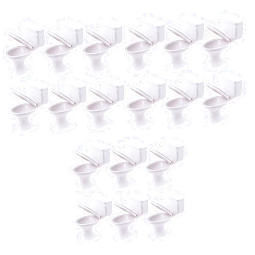 POPETPOP 18 Pcs Miniature Furniture Accessory Tiny Furniture Model Toilet Cake Topper Victorian Mini House Plaything Doll House Miniature Scene Model Decor Dollhouse Shower White Plastic