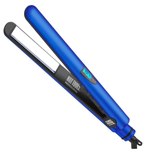 Hot Tools Professional Radiant Blue Micro-Shine Titanium Flat Iron, 1 Inch
