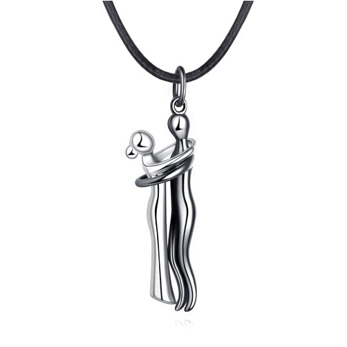 BEILIN Hug Necklace Couple Sterling Silver 925 Hug Gifts for Women Men - Couples Lover Pendant Necklace Anniversary Jewelry for Him and Her Valentines Day Gifts
