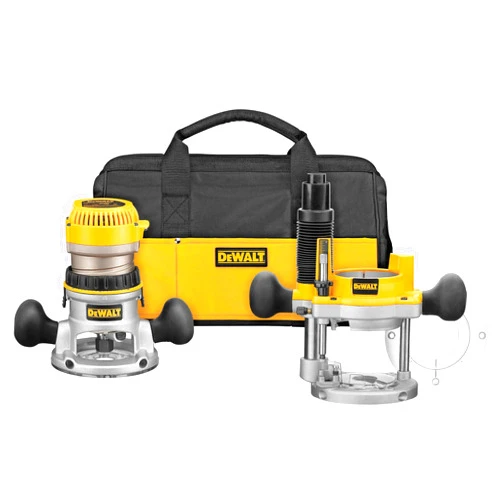 DEWALT Router, Fixed and Plunge Base Kit, Soft Start, 12-Amp, 24,000 RPM, Variable Speed Trigger, Corded (DW618PKB)