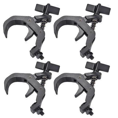 Eyeshot Truss Clamp Stage Lights Clamps Black, 4PCS HiLite Heavy Duty 330lb 1.57-2.36 Inch Premium Pro Clamp, Perfect Fit OD 40-60mm Pipe, Quick Release Truss Clamps for Moving Head Par Led lighting Fixtures
