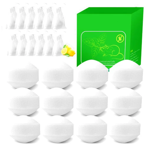 YJOO Natural Mouse Repellent, 12 Pack Rodent Repellent Balls Peppermint Oil to Repel Mice and Rats, for Car Engines Home Kitchen Yard Garage Indoor & Outdoor, Humans & Pet Safe
