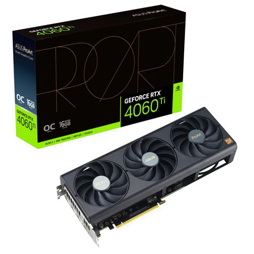 ASUS ProArt GeForce RTX™ 4060 Ti 16GB OC Edition GDDR6 Graphics Card (PCIe 4.0, 16GB GDDR6, DLSS 3, HDMI 2.1a, DisplayPort 1.4a)