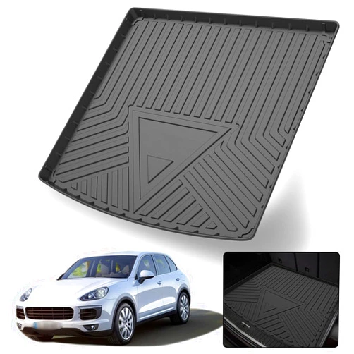 Elsetyler Cargo Liner for 2019 2020 2021 2022 2023 2024 2025 Cayenne - Black TPE All Weather Heavy Duty Waterproof Rear Cargo Tray Trunk Floor Mat Protector Compatible with 2019-2025 Porsche Cayenne