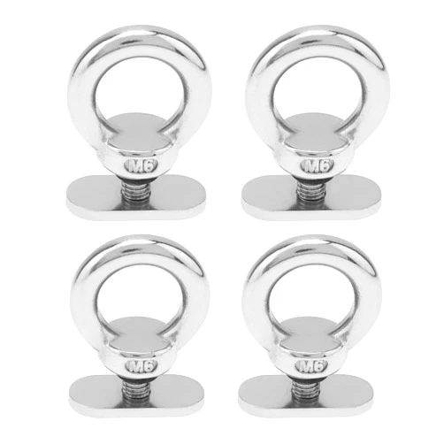 Smgda 4 Pack 316 Stainless Steel Kayak Track Mount Tie Down Eyelet Rail for Kayak Canoe Boat Bungee Cord or Ropes Up to 0.6