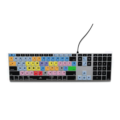 KB Covers Avid Media Composer Keyboard | Backlit Pro Aluminum Editing Keyboard for Windows Wired USB-A Connection | Color-Coded Shortcuts for Faster, More Efficient Video Editing