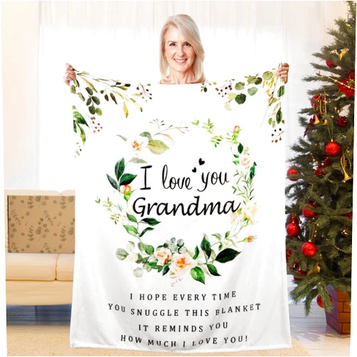 BESTSWEETIE Grandma Blanket I Love You Blanket for Grandma Soft Grandma Throw Blanket 60