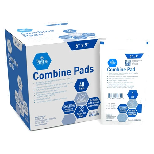 MED PRIDE Sterile Abdominal- ABD Combine Pads| 40-Pack, 5 x 9 Inches| Extra Absorbent & Thick, Individually Wrapped Wound Dressing, First Aid Pads| Surgical-Grade, Nonstick- for Heavy Leakage, Post Op