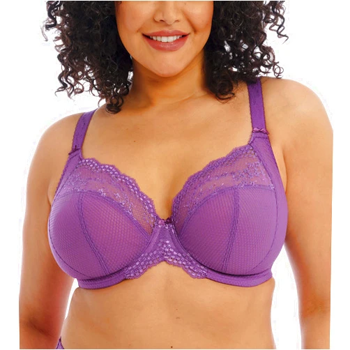 Elomi Women's Charley Stretch Plunge Bra: Stretch Lace & Mesh, Racerback Option. Low Plunge UK Sizes D-JJ, US Sizes D-N