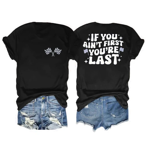 BANGELY Start Your Engines Tshirt Checkered Flag Racing Shirts Raceday Casual Unisex Short Sleeve Tee Tops
