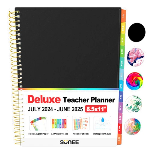 SUNEE Deluxe Teacher Planner 2024-2025, Lesson Planner Book 8.5