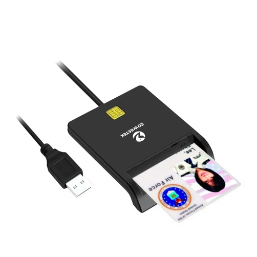 ZOWEETEK CAC Card Reader Military, Smart Card Reader DOD Military USB Common Access CAC, Compatible with Windows, Mac OS and Linux