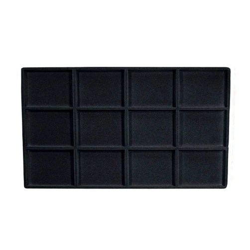RJ Displays 2 Black 12 Slot Pendant Jewelry Showcase Display Tray Inserts