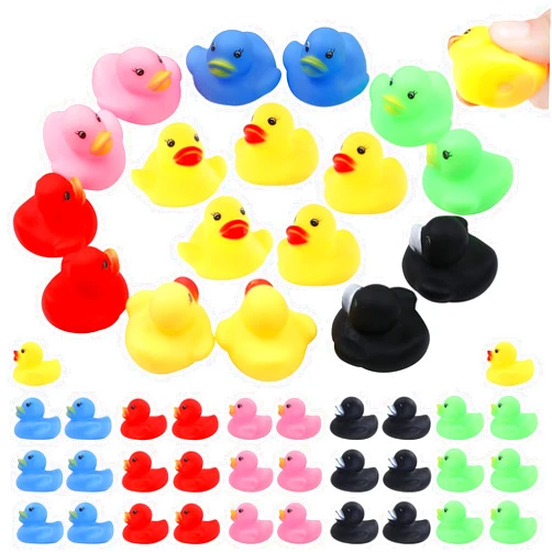 GADIEDIE50 Pack Multicolor Mini Rubber Ducky Float Ducks Baby Bath Toy, Great for Jeep Ducking, Shower, Birthday Party, Carnival Game Gift(1.6