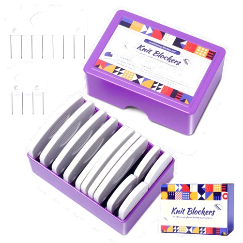 Opstin 20Pcs Knit Blocking Pins Kit, Knit Blockers Pins Kit, Knit Blocking Combs, Blocking Pins for Knitting & Crochet Projects, Knit Blocking Pins for Blocking Mats, Crochet Blocking Pins