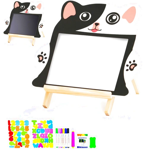 AyeKu Natural Wooden Easel for Kids，Standing Rotatable Double Sided Easel with Painting Accessories for Toddlers Boys and Girls
