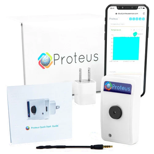Proteus AMBIO - WiFi Temperature Humidity Sensor with Buzzer and Email/Text Alerts