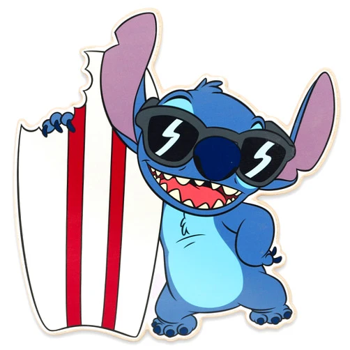 Open Road Brands Disney Lilo and Stitch Surfboard Wood Wall Decor - Cute Stitch Wall Art With Beach Theme
