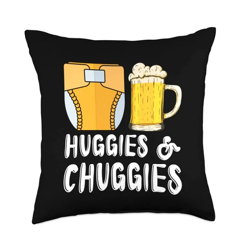 Huggies n Chuggies Huggies and Chuggies |-Throw Pillow, 18x18, Multicolor