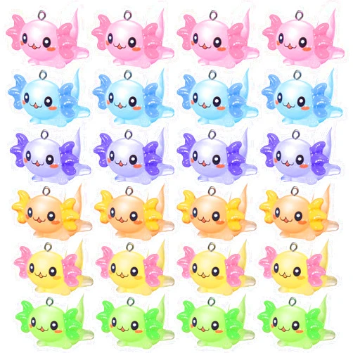 Junkin Animal Charms Axolotl Resin Charms for Jewelry Making Tiny Resin Animals Figures Miniature Axolotl Ornament Sea Pendant for DIY Earrings Necklace Bracelet