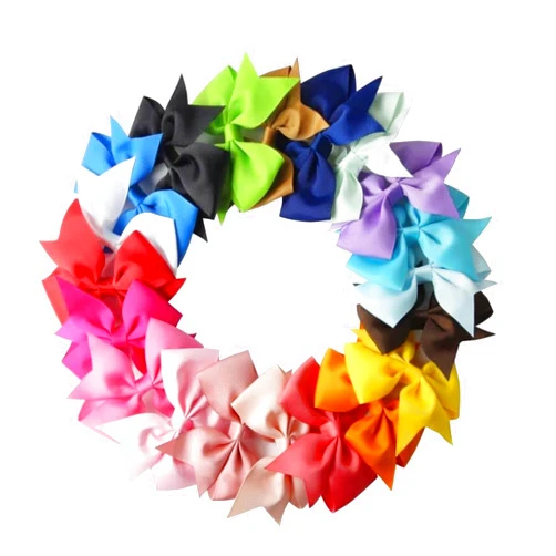 Aolier Set of 20 Colorful New Alligator Clips - Girls Bow Ribbon Kids Hair Accessories - Beauty Makeup Hair Clip - Cute Beauty Jewelry - 20 Colors - V-Rib Swallowtail Ribbon - Baby Bow Hair Clip