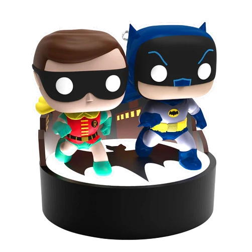 Hallmark Keepsake Christmas Ornament 2023, Batman The Classic TV Series, Batman and Robin Funko POP! Ornament With Light and Sound, Super Hero Gifts