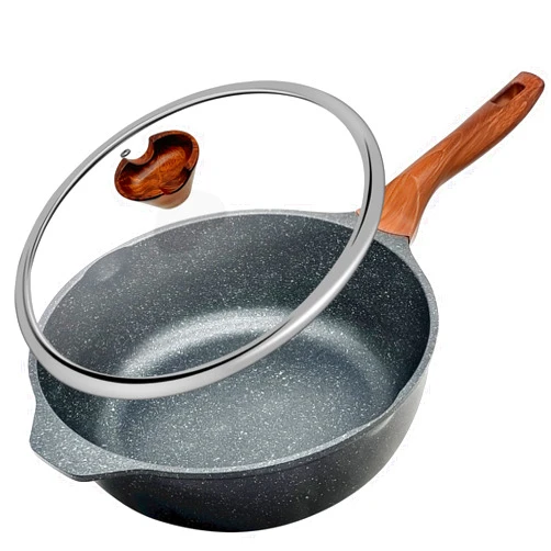 WACETOG Frying Pan with Lid Nonstick Skillet 11 Inch Wok Pan with Flat Bottom Woks & Stir-fry Pans for Electric, Induction and Gas Stoves