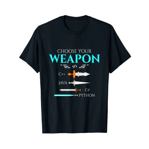 CharlIan Minds - Programming Code Lovers Choose Your Programming Weapon Funny Computer Coding T-Shirt