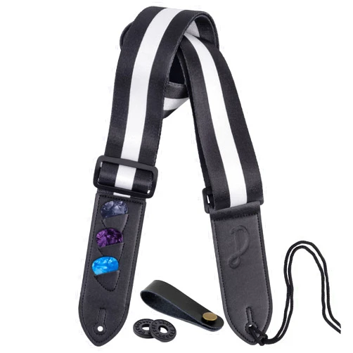 Dulphee Guitar Strap, W/Free 2 Locks & 1 Button, Ultra Comfortable Shoulder Straps for Bass, Electric & Acoustic Guitars
