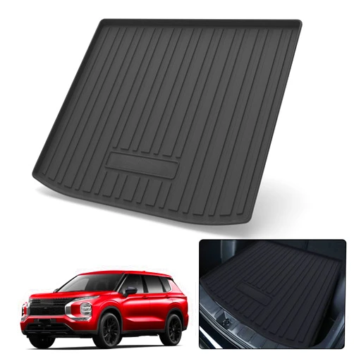 Elsetyler Custom Fit for Cargo Liner 2022-2024 Mitsubishi Outlander Behind 2nd Row - Black TPO All Weather Heavy Duty Waterproof Rear Cargo Tray Trunk Floor Mat Protector(Not Fit PHEV or Sport Models)