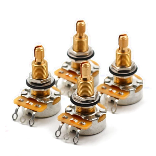 The Art Of Tone Set of 4 (4X) CTS Custom 450S 525K LONG Split Shaft Audio Taper Potentiometers - 450G