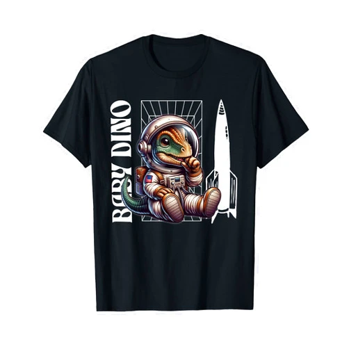 Baby Roar Astronaut Dinosaur Designs Baby Roar Astronaut Dinosaur Dino Space Cosmic Galactic Art T-Shirt