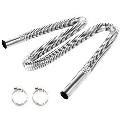 Slaige 2.5CM/1Inch 120CM Inner Exhaust Pipe Stainless Steel Exhaust Pipe Steel Parking Air Heater Exhaust Pipe Gas Auto Heater Stainless Steel Exhaust Vent Hose For Diesel Heater