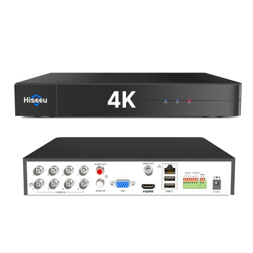 Hiseeu 4K 8 Channel DVR Security Digital Video Recorder Advanced 8MP DVR with Person Vehicle Detection for CCTV Security Camera,AHD/TVI/CVI/CVBS/IPC,Remote Access,No Monthly Fee,No Hard Drive
