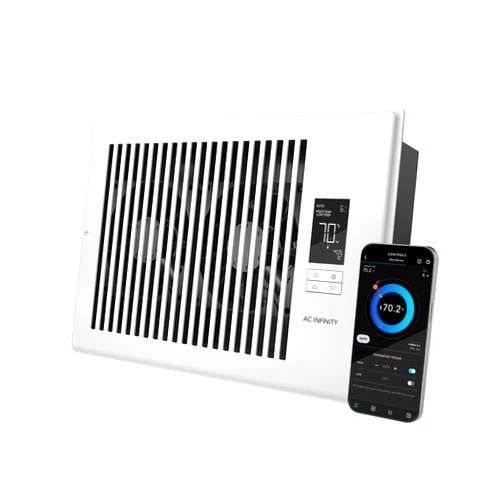 AC Infinity AIRTAP T6 White, Register Booster Fan for 6” x 10” Register Holes, Improves Heating & Cooling from AC Vents, with 10-Level Speeds and Bluetooth Integrated App Control