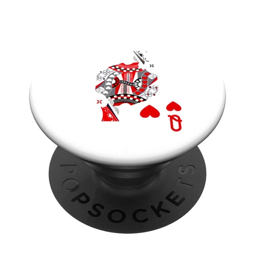 JaxBird - Clothing, Gifts and Accesories Queen Of Hearts Deck Of Cards Playing Cards Casino Poker PopSockets Standard PopGrip