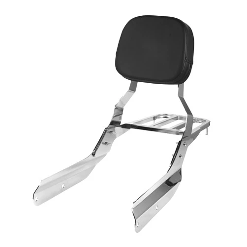 Harvards Chrome Sissybar Backrest with Luggage Rack Fits for Honda VTX 1300 1800 N/R/S Models 2002-2008