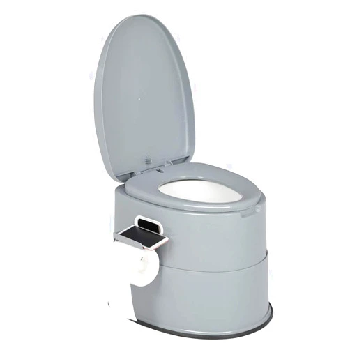 VINGLI Portable Toilet | Indoor Outdoor Commode w/Detachable Inner Bucket & Removable Paper Holder, Lightweight & Compact for Camping, Boat, Van, Emergency Use (Grey)