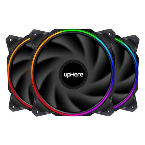 upHere 120mm Case Fan SATA Interface Low Noise High Airflow Ultra Quiet High Performance Dynamic Rainbow Ring Fan for PC Cases, Computer Cooling,3 Pack,EN12CF3