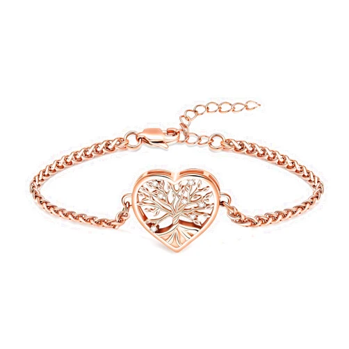 AIWENXI Tree of Life Urn Bracelet for Ashes Stainless Steel Tree of Life Cremation Keepsake Pendant Jewelry Locket Bracelet for Women Mom Gifts with Funnel Filler Kit