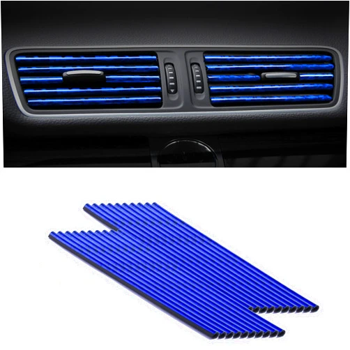 SINGARO 20 Pieces Car Air Conditioner Air Outlet Decorative Strips, Bendable DIY Decorative Strips, Universal for Most Air Outlets, Car Interior Accessories (Ice blue)