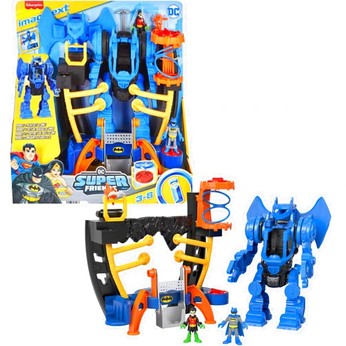 Fisher-Price Imaginext DC Super Friends Batman Toy, Robo Command Center Playset & Figures, Detachable 10-inch Robot for Kids Ages 3+ Years