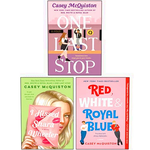 Casey McQuiston 3 Books Collection Set (One Last Stop, Red, White & Royal Blue, I Kissed Shara Wheeler)
