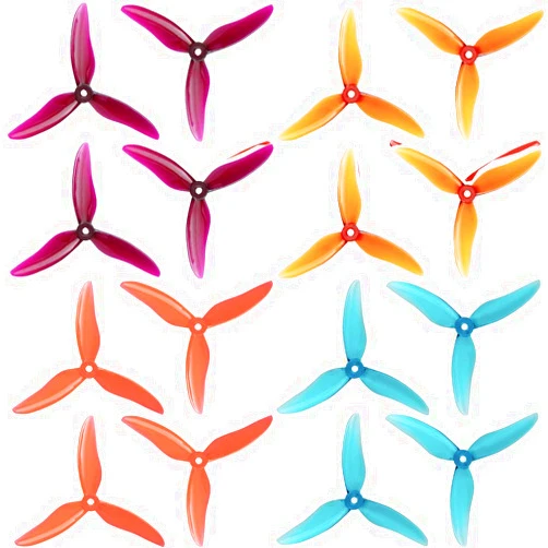 INTGAMX 16pcs 3-Blade Props high-Speed Propellers Popo, 5inch 128mm CW CCW for Racing Frame FPV Drone 2205 2206 2306 2307 Brushless Motors,GEMFAN 51499（4 Colors）