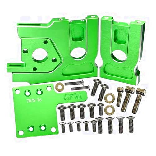 GPM Aluminum 7075-T6 Center Differential Mount Quick Release Motor Base For Traxxas 1/8 4WD Sledge Monster Truck 95076-4 - 30Pc Set Green