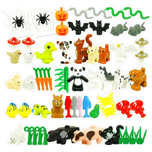 BroTex Friends Animals Figures Set, City Building Block Parts and Pieces, Farm Zoo Sea People Pets Animal Accessories Bricks Toy Gift for Kids, Educational Toys Fit with Major Brand
